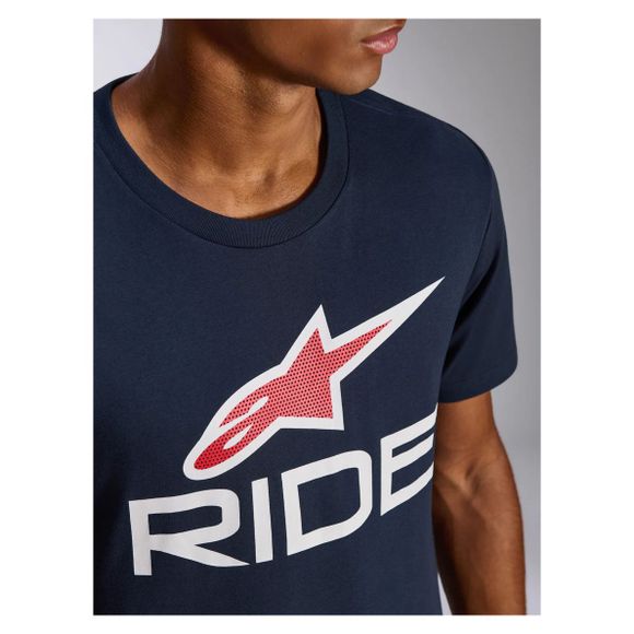 Alpinestars RIDE 4.0 Short Sleeve T-Shirt - Blue / WhiteRef: AP3853-NWR01