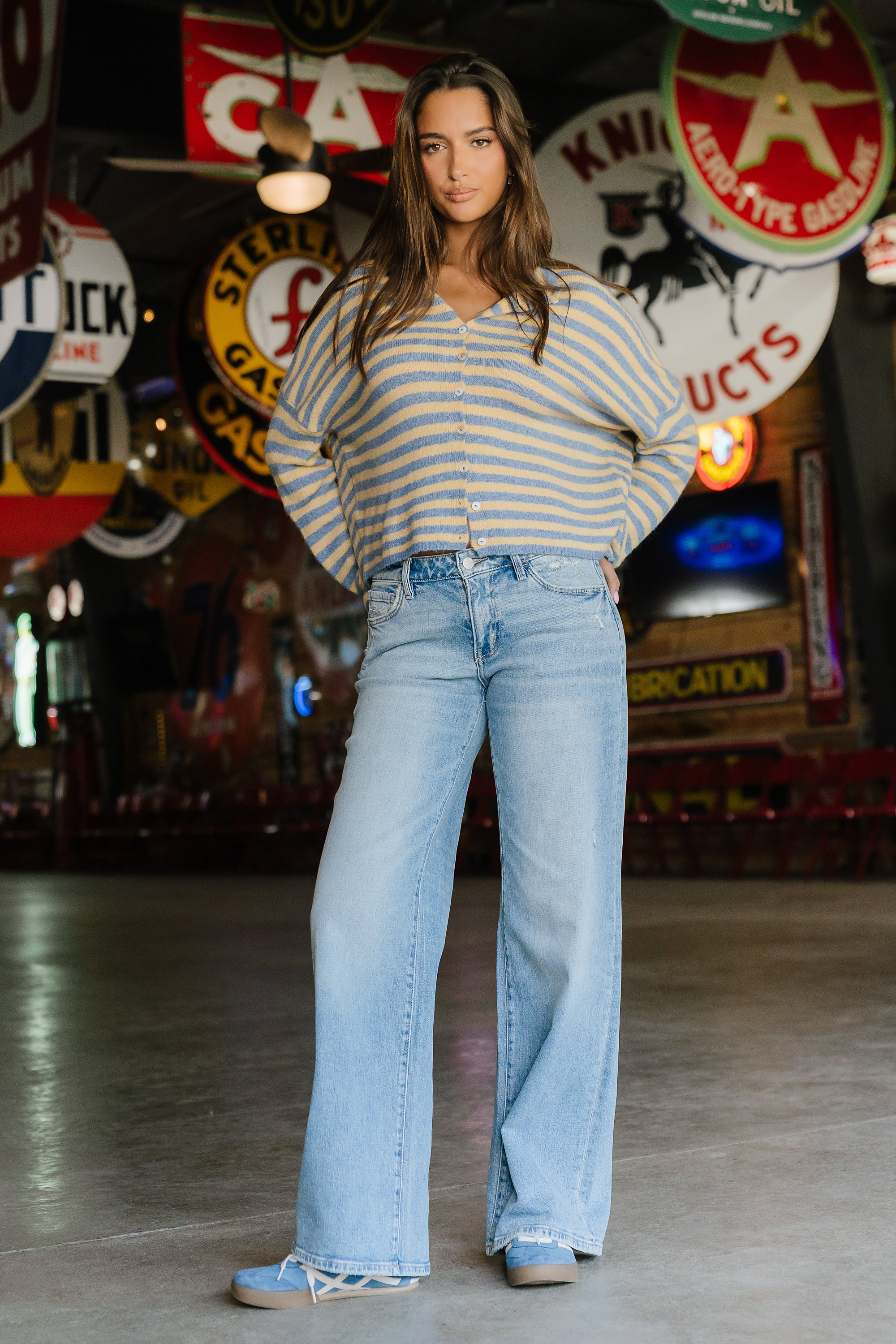 Aubryn Low Rise Wide Leg Jeans