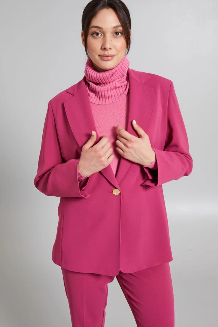Straight cady blazer jacket - RASPBERRY