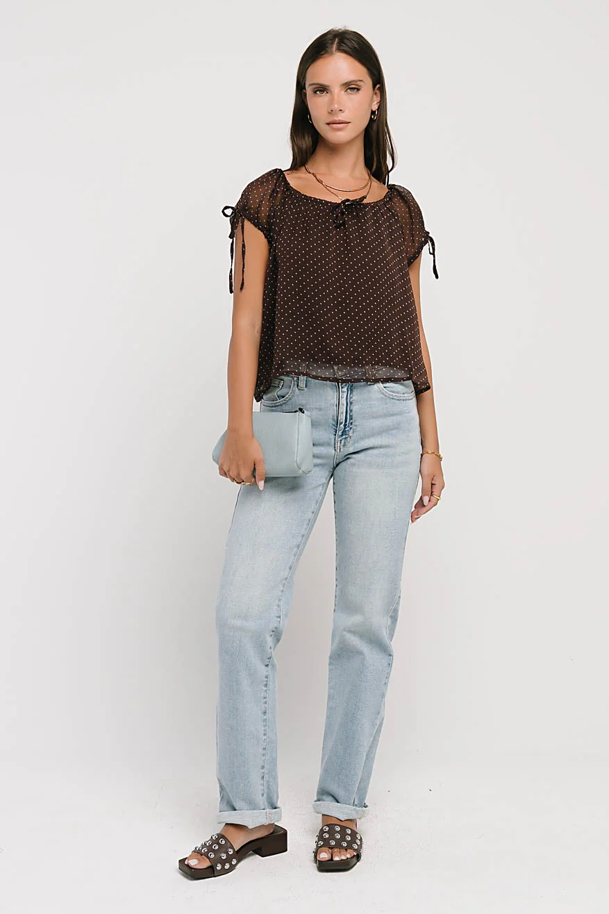 Rynlee Polka Dot Blouse in Brown