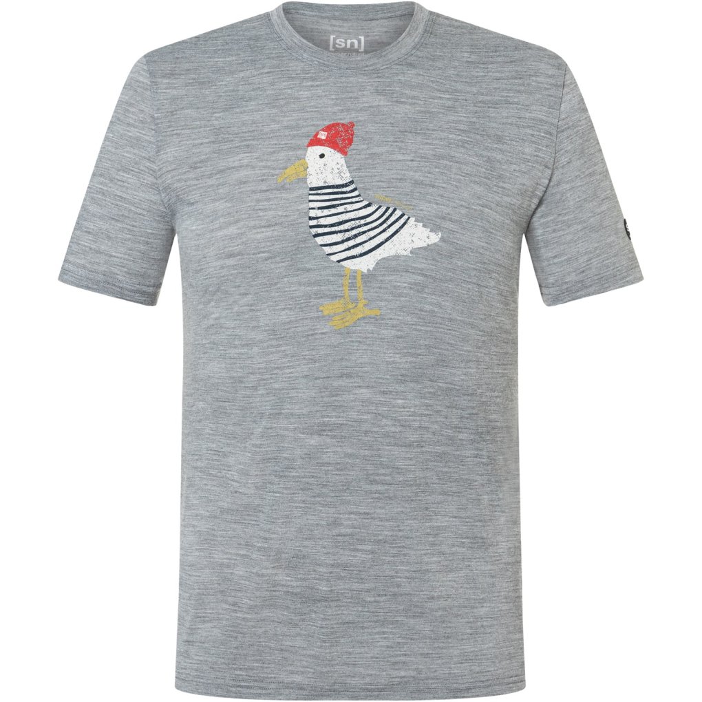 SUPER.NATURAL Johnny Tee Men - Cashmere Grey Melange/Various