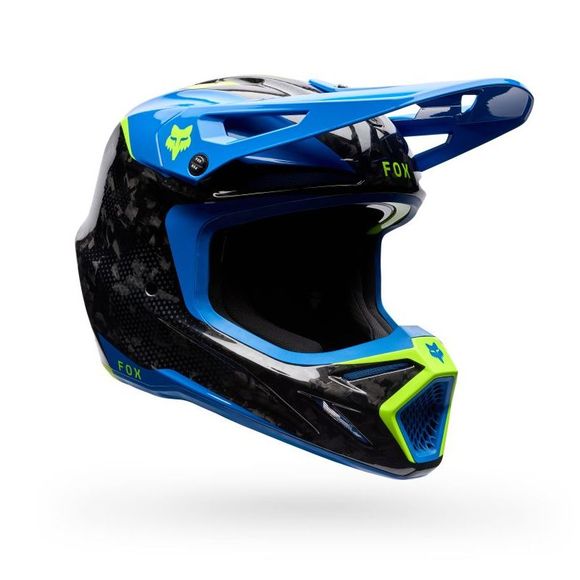 Fox V3 RS TACTILE 2026 cross helmet - Blue / YellowRef: FX6543