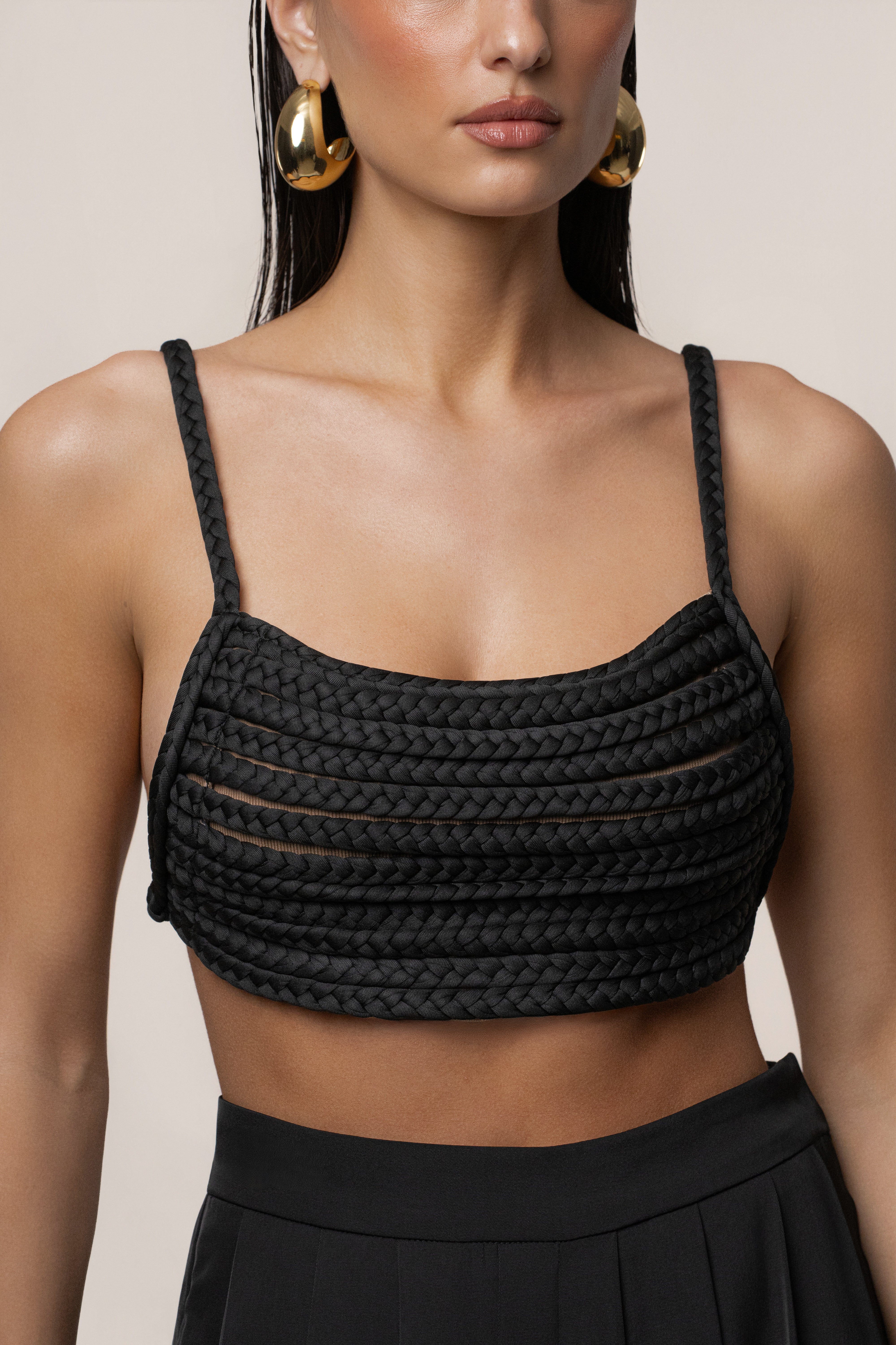 Black Sofie Braided Top