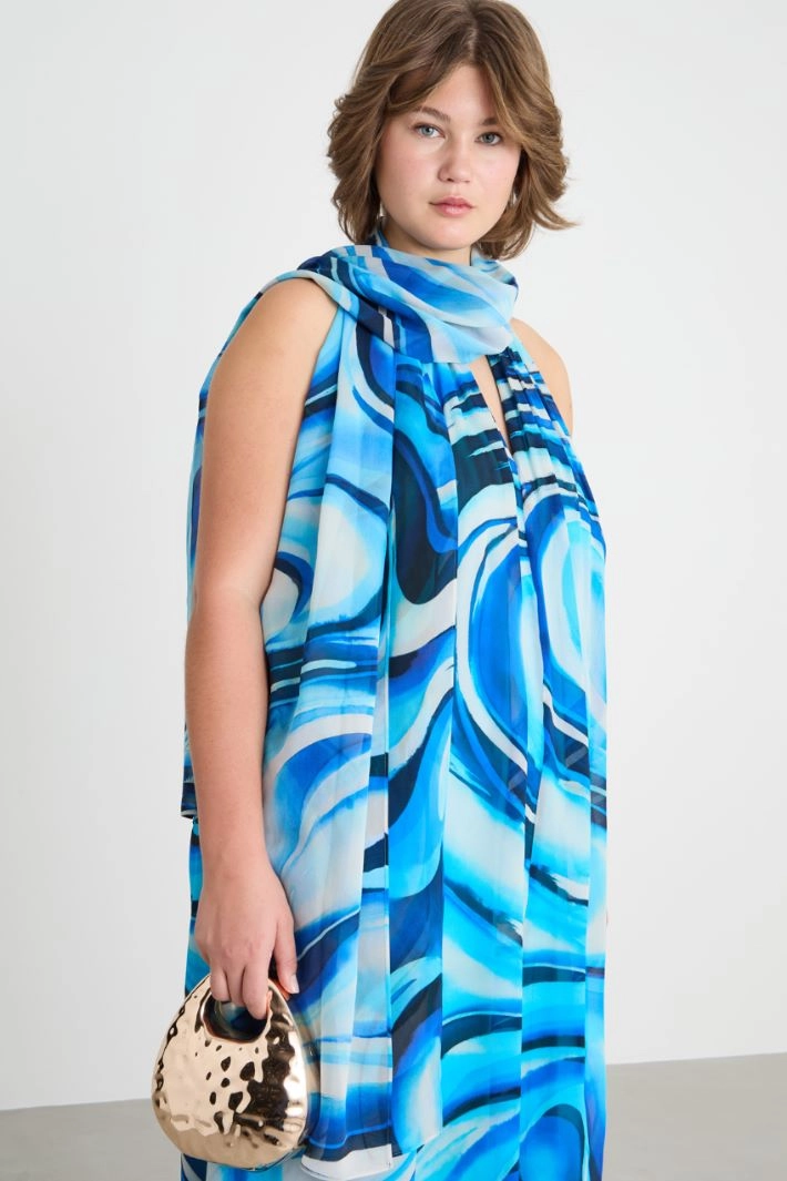 Patterned stole - LIGHT BLUE