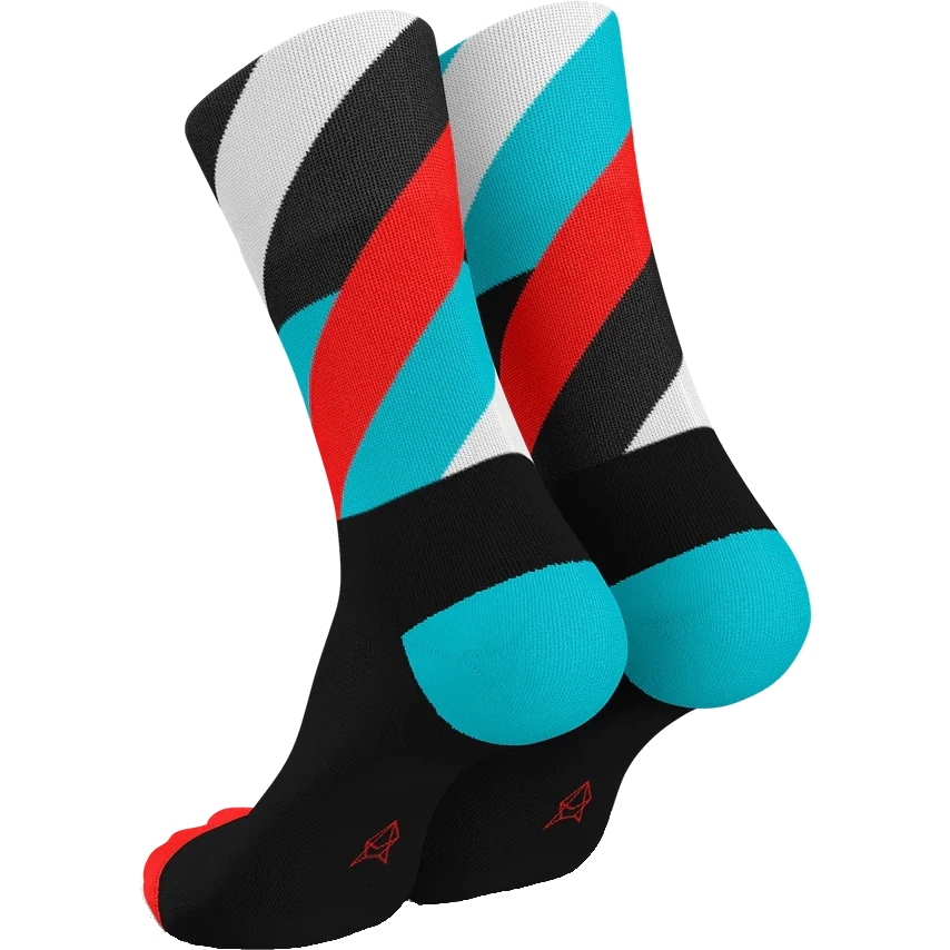 INCYLENCE Running Loops Socks - Black Cyan Inferno