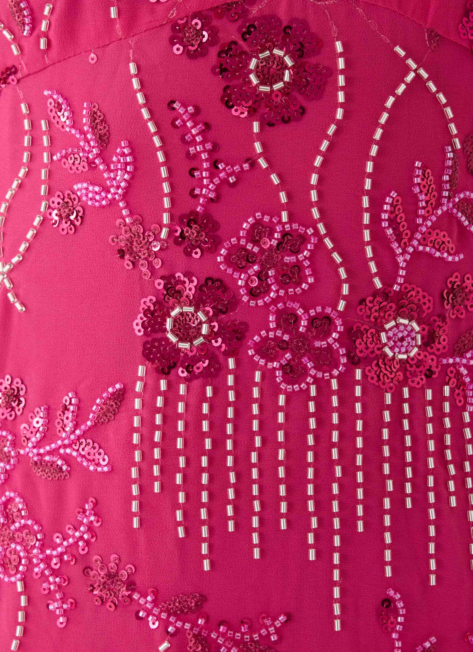 Celandine Beaded Maxi Dress - Sangria