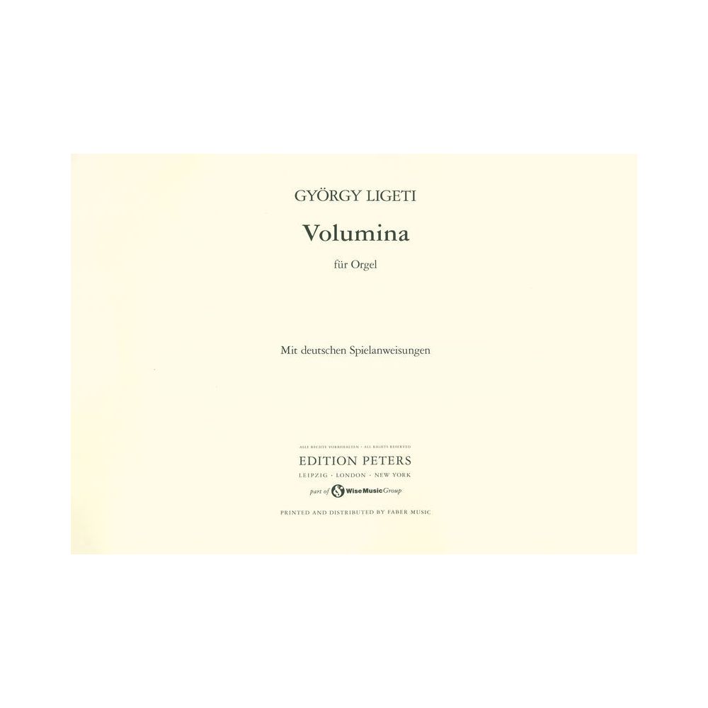 Edition Peters Ligeti Volumina – Thomann Ireland