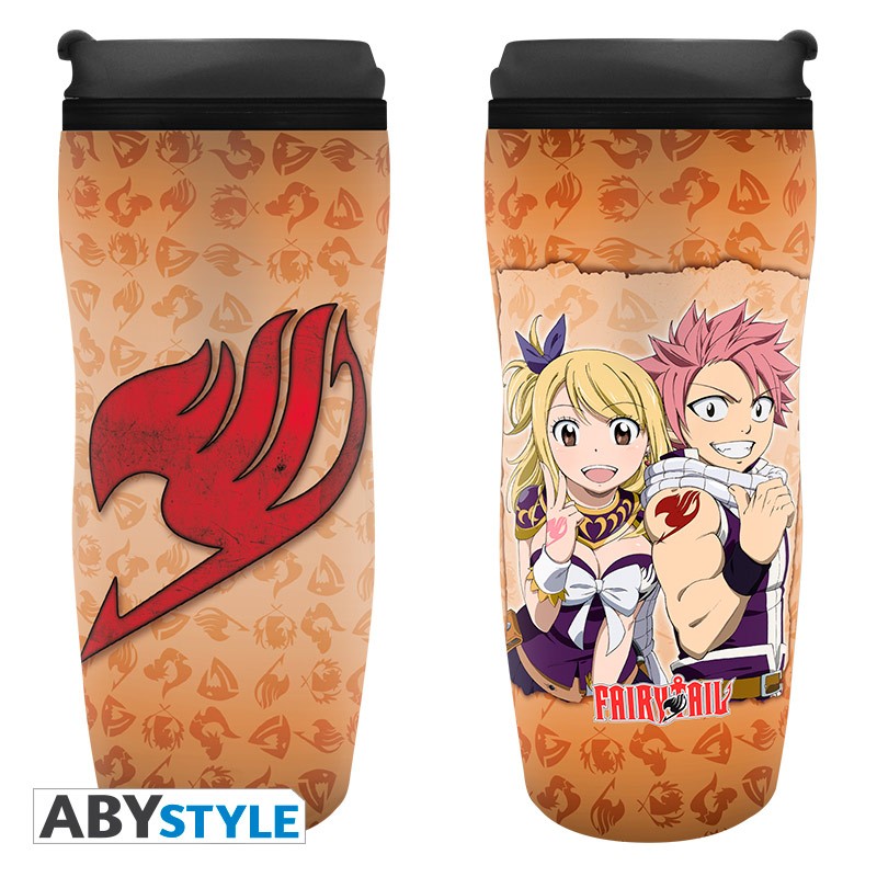 FAIRY TAIL Travel Mug Lucy, Natsu & Emblem