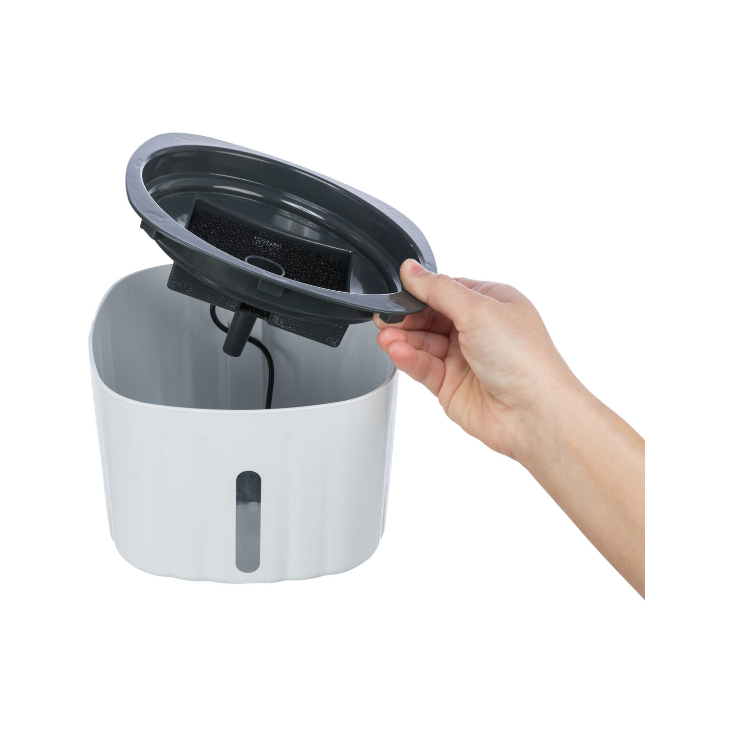 Trixie Drinking Fountain Flower - White/Greyr