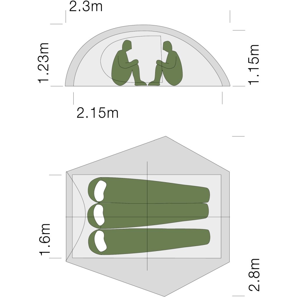 Exped Mira III HL Tent - meadow
