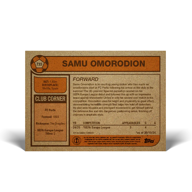 UCC Living Set Card 733 - Samu Omorodion