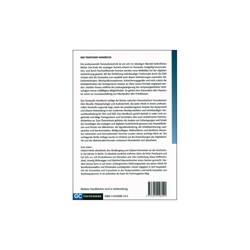 GC Carstensen Verlag Das Tonstudio Handbuch – Thomann Ireland