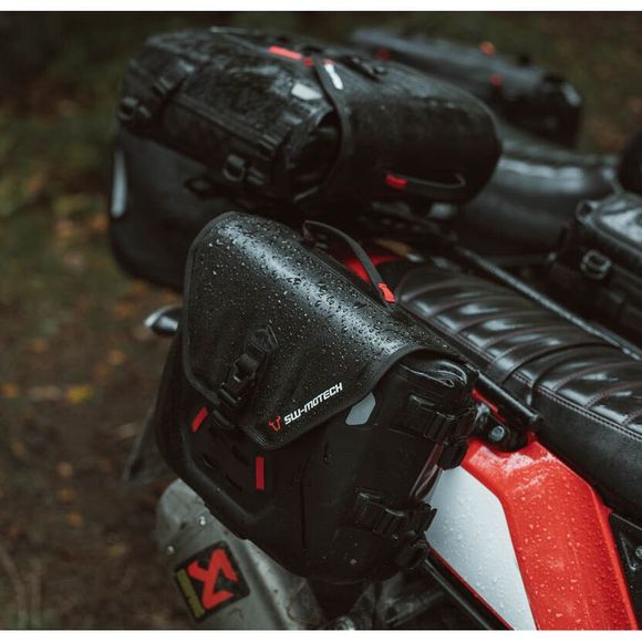 SW-MOTECH SysBag WP S saddlebags (12-16 liters) complete with left side support - BlackRef: Swm1398 / Bc.Sys.00.004.12000L