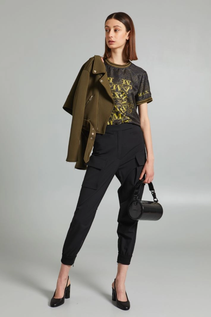 Pure silk T-shirt - GREEN BLACK YELLOW