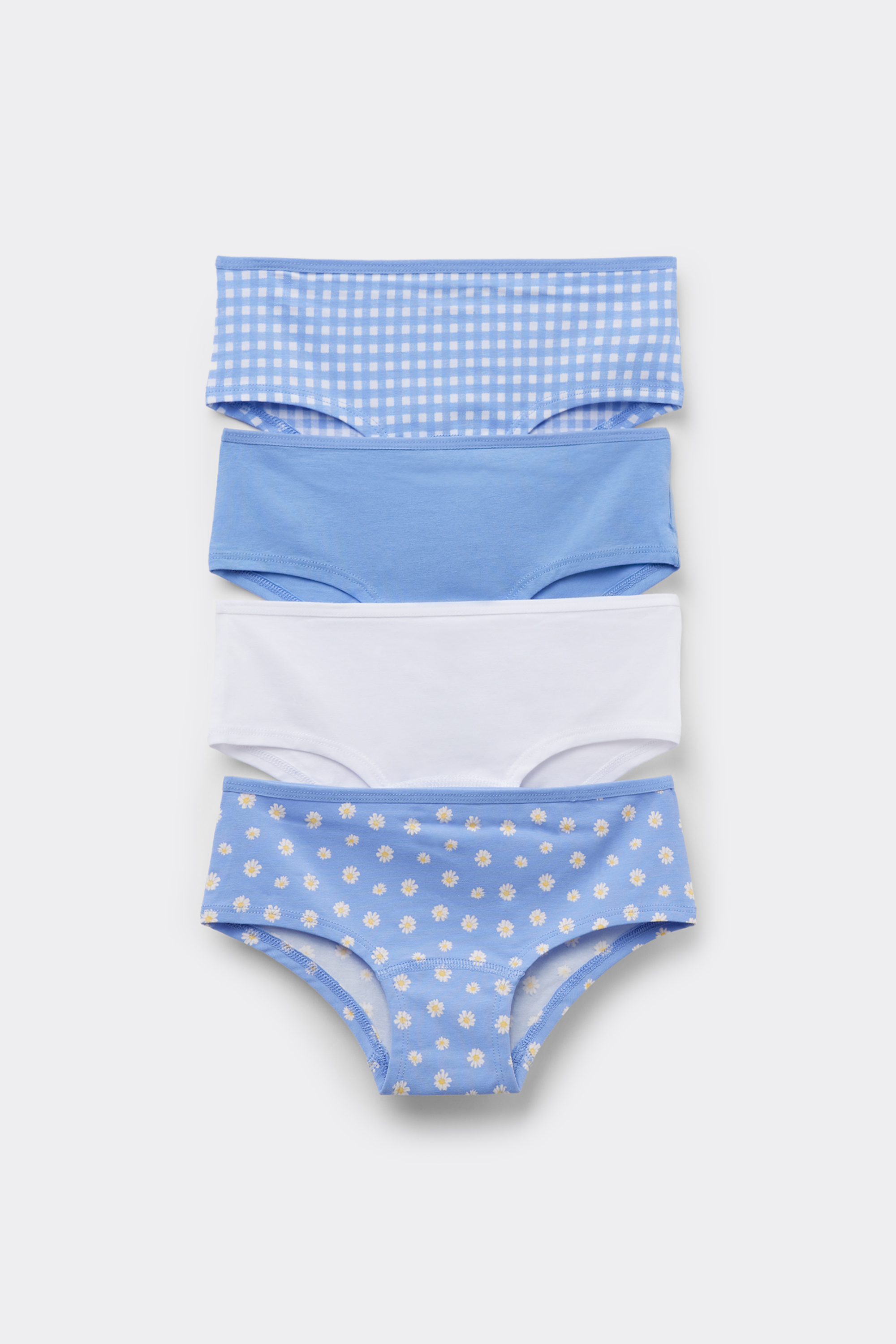 4 Pairs of Girls’ Printed Cotton Shorts