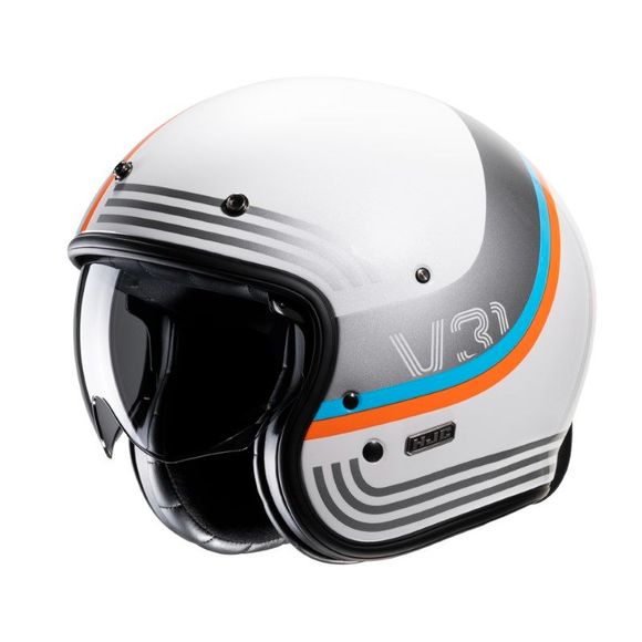 HJC V31 Jet Helmet - BYRON - Blue / OrangeRef: Hj1049-C57559