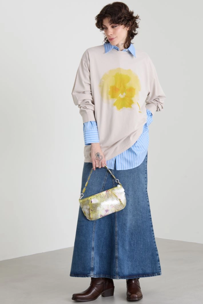 Printed oversize T-shirt - SAND