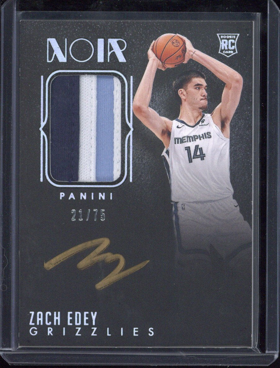 2024-25 Panini Noir Basketball Zach Edey RC Relic Autograph /75 #385