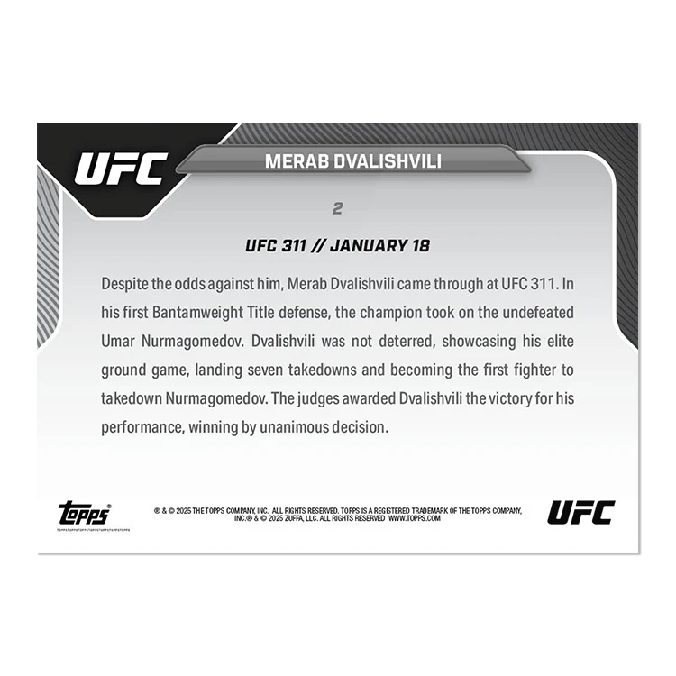 Merab Dvalishvili - 2025 UFC Topps NOW® Card 2