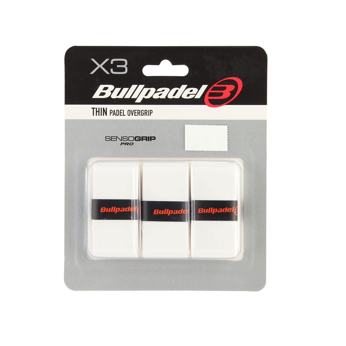 BOX 12 PCS - BLISTER (3 PCS) OVERGRIP BULLPADEL WHITE