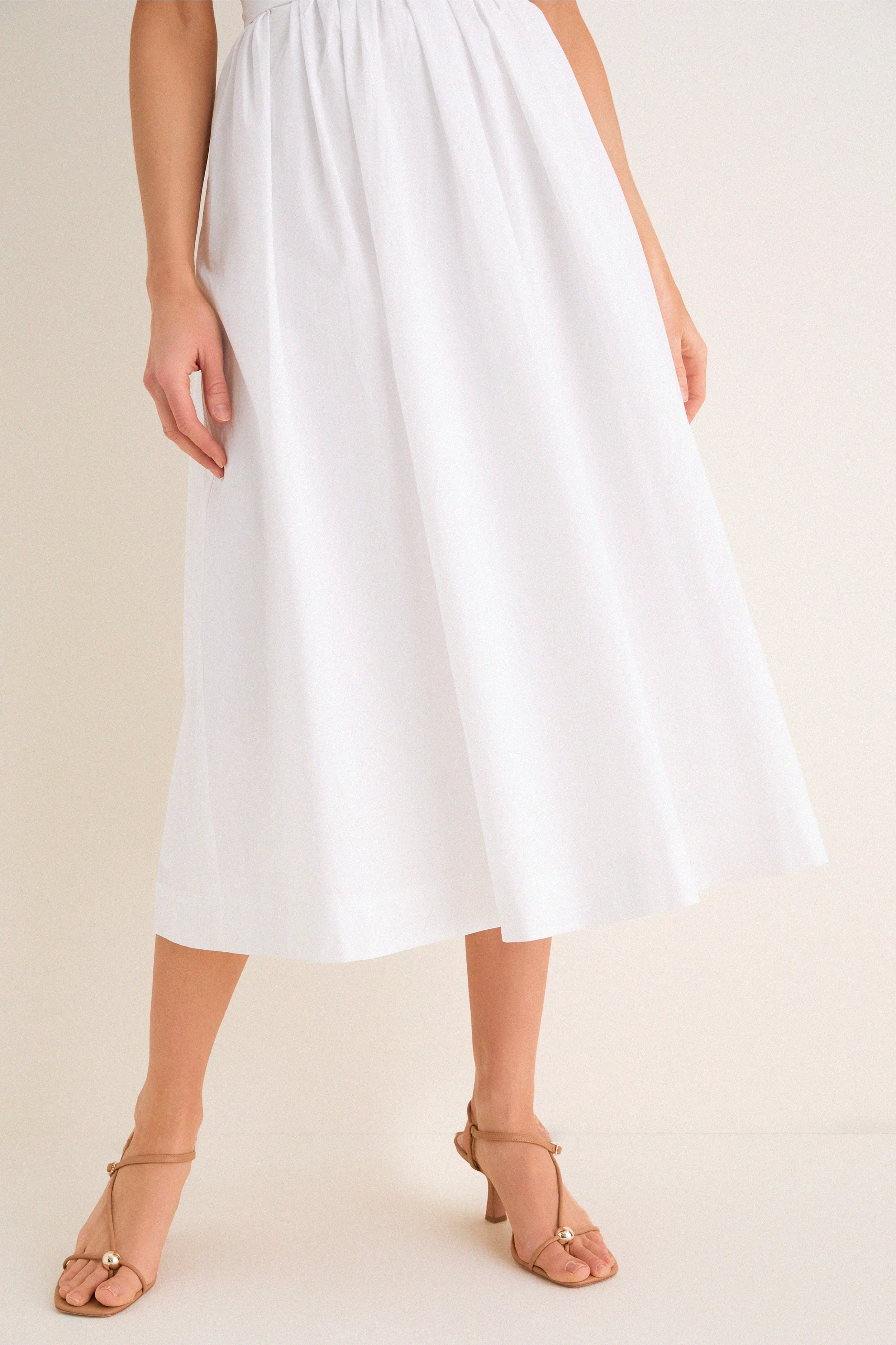 White Marylin Lace-Up Maxi Dress