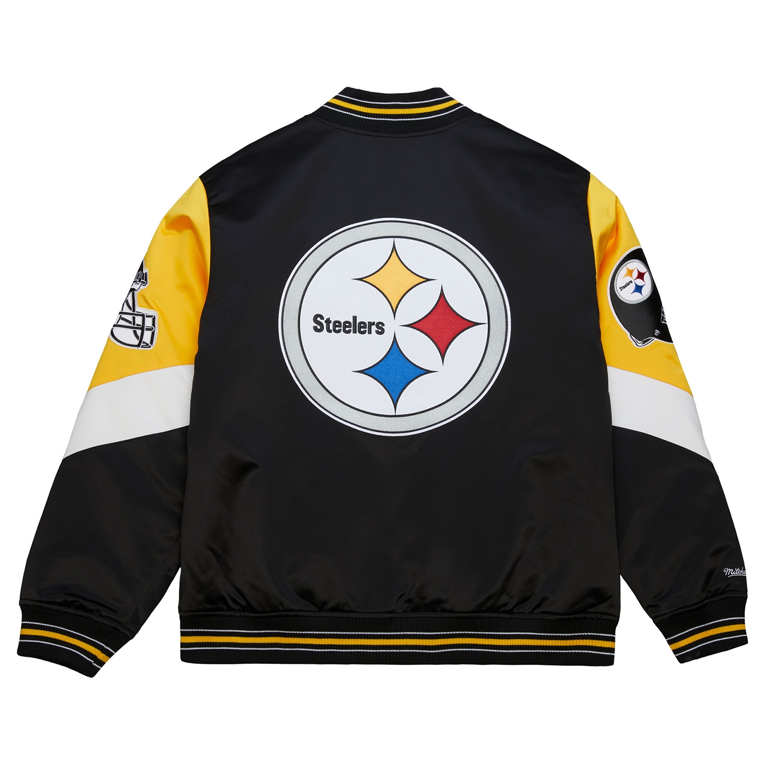 Pittsburgh Steelers Throw it Back Heavyweight Satin NFL Jacket Black