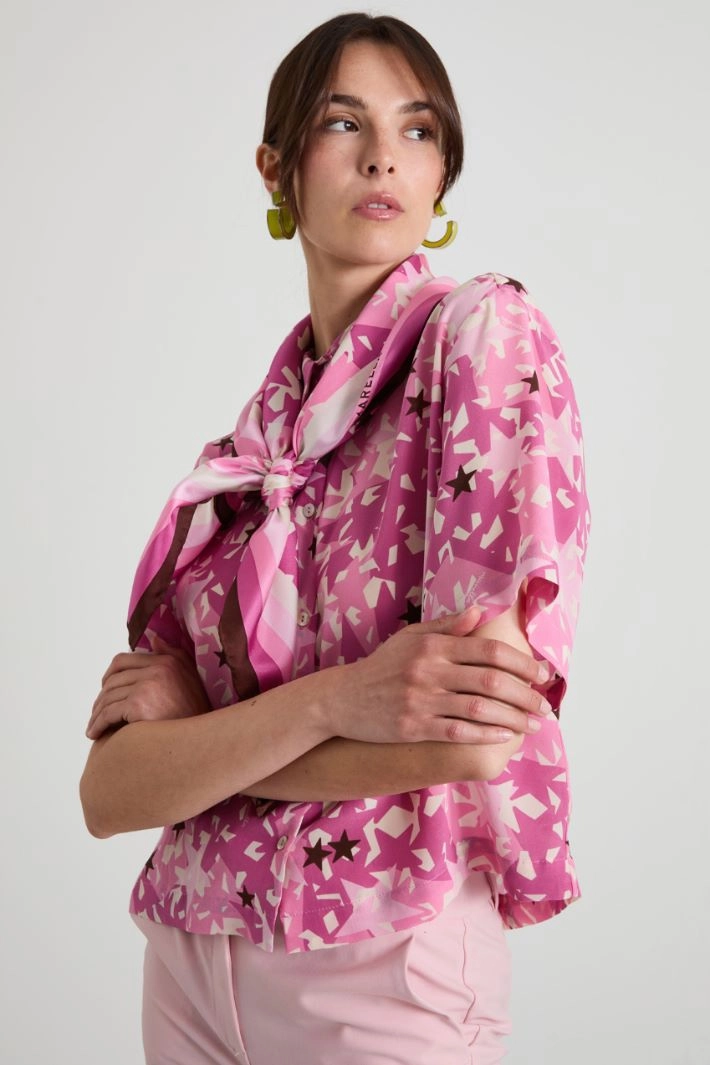 Silk twill scarf - PINK