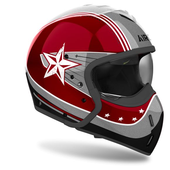 Casque modulable Airoh J110 - COMMAND - Rouge / BlancRef : AR1406-C52451