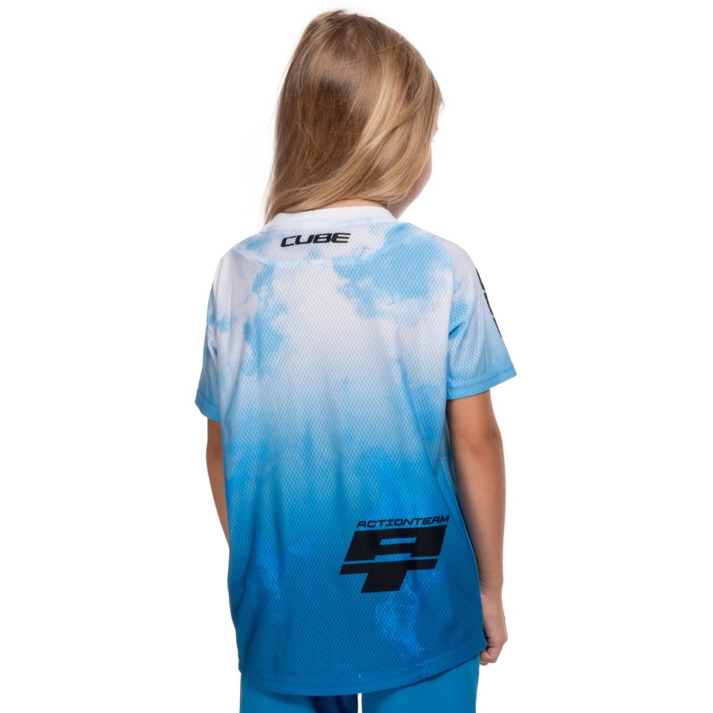 CUBE MTB ROOKIE X Actionteam Short Sleeve Jersey Kids - topas blue