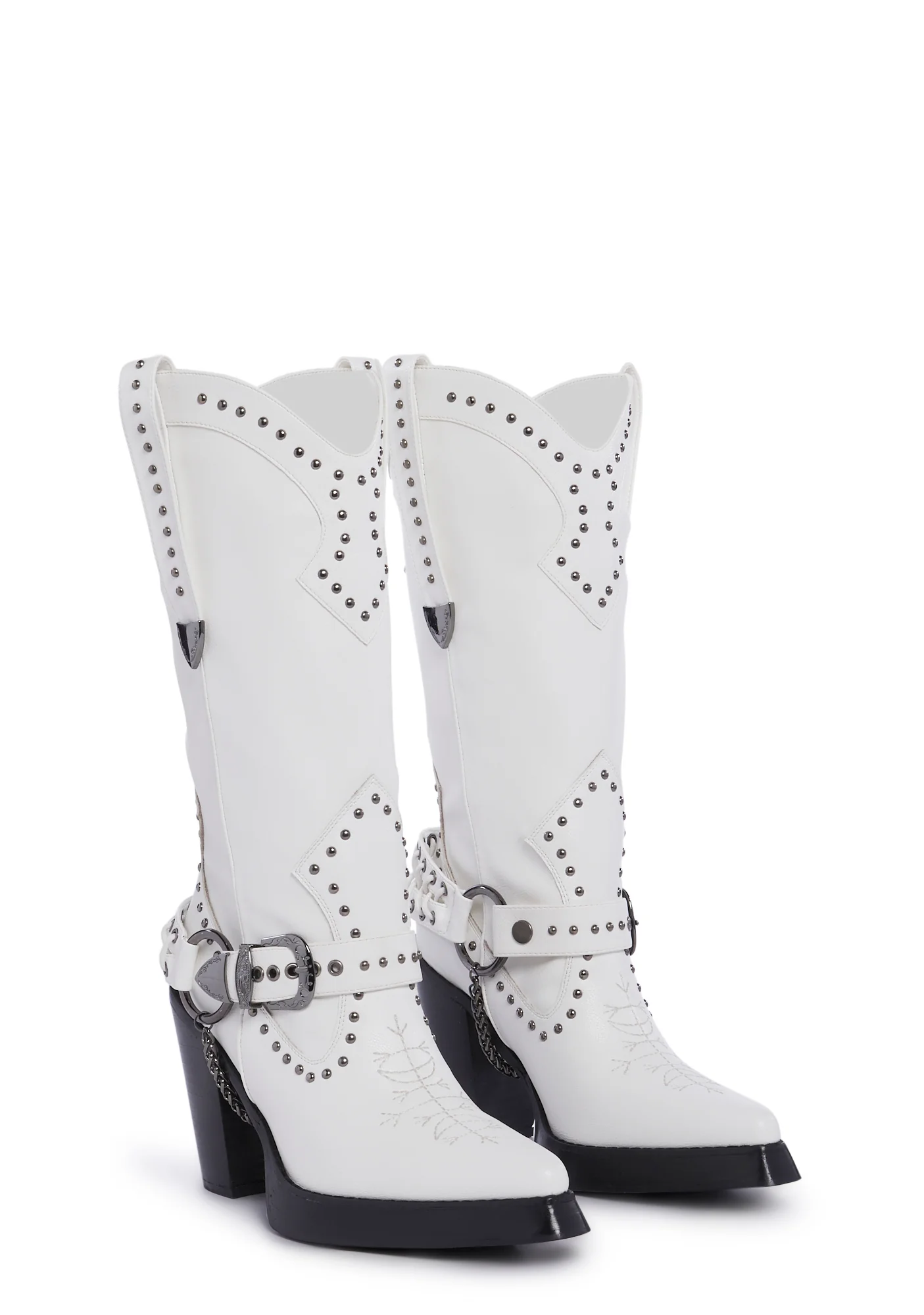 Pace Of Nature Cowboy Boots - White