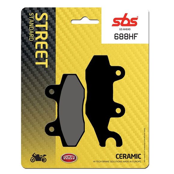 SBS 688HF Organic Front Brake PadsRef: 688HF / 688000
