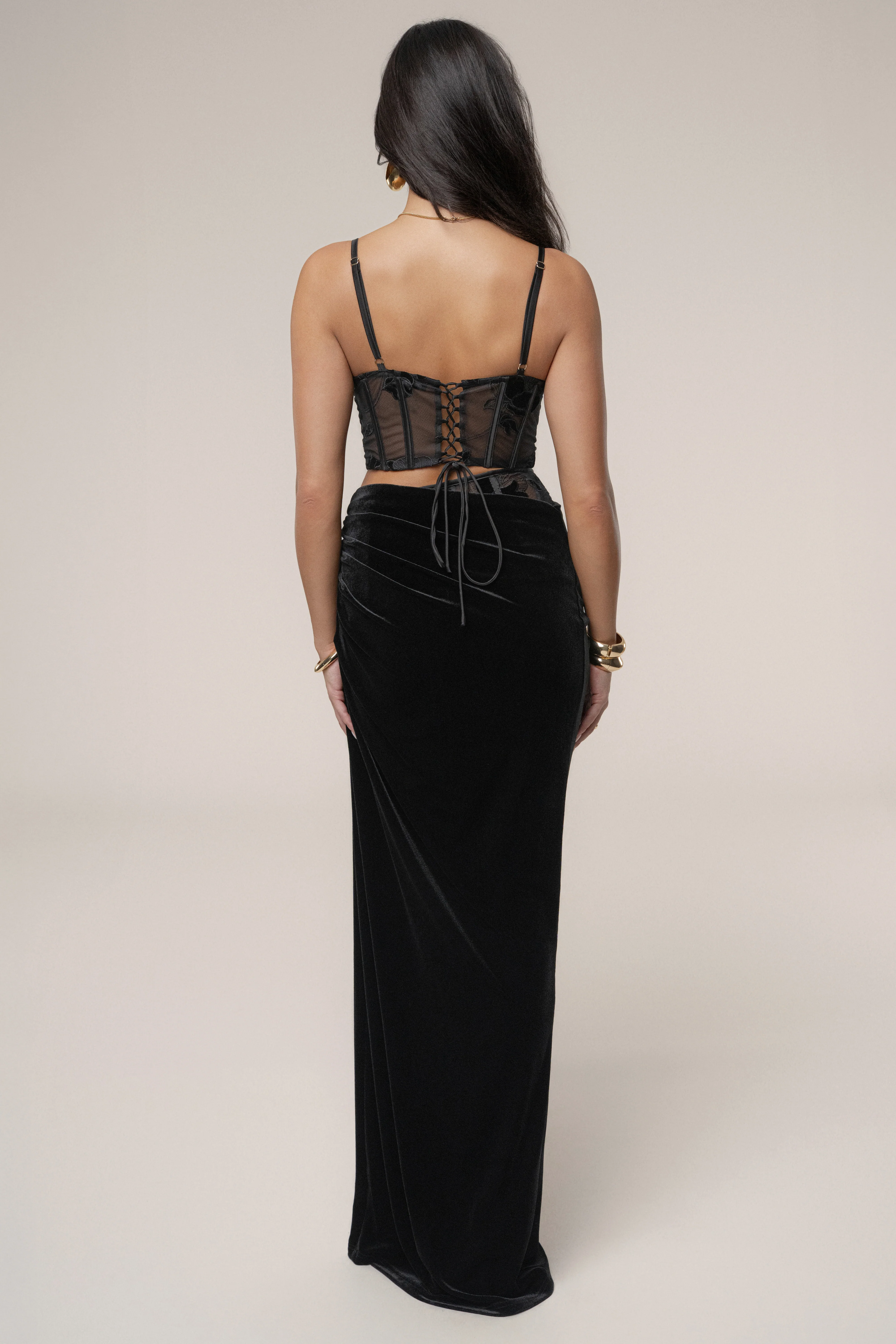 Black Velvet And Lace Bustier