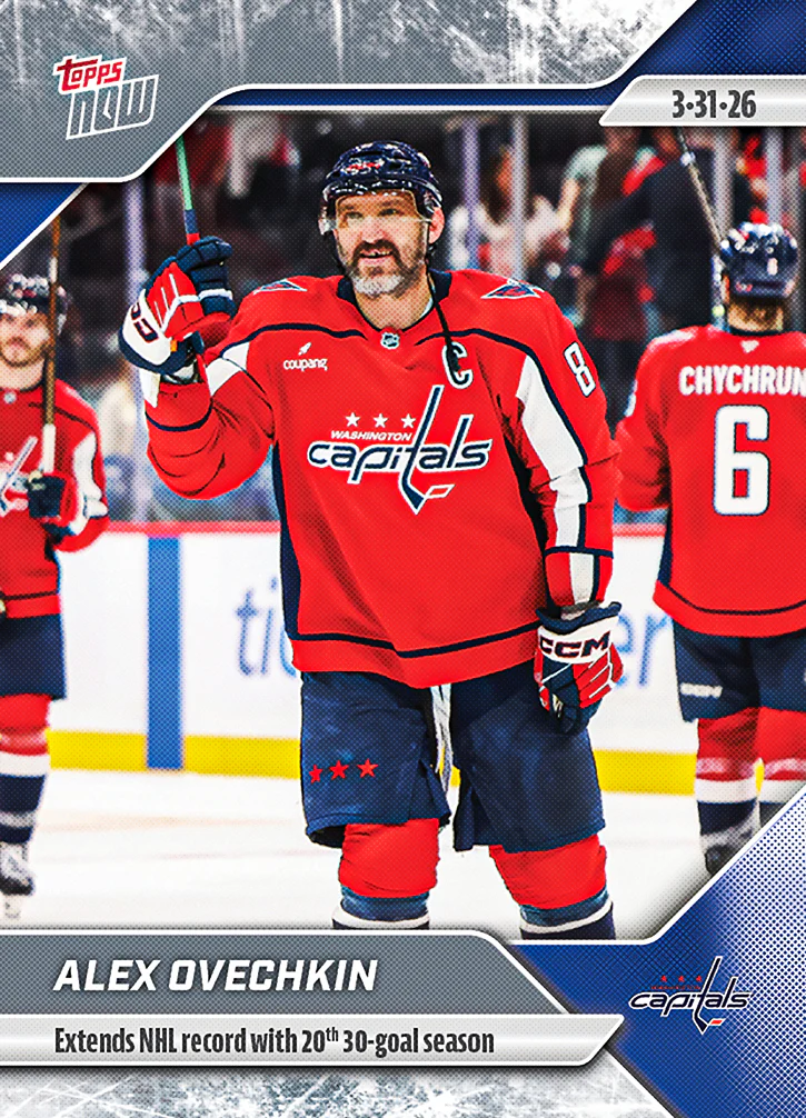 Alex Ovechkin - 2025-26 NHL Topps NOW® - Sticker # 136 Pack - PR: 515