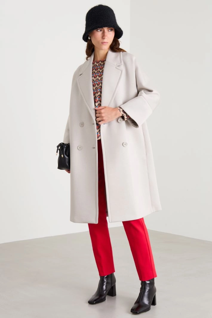 Compact jersey coat - PEARL GREY