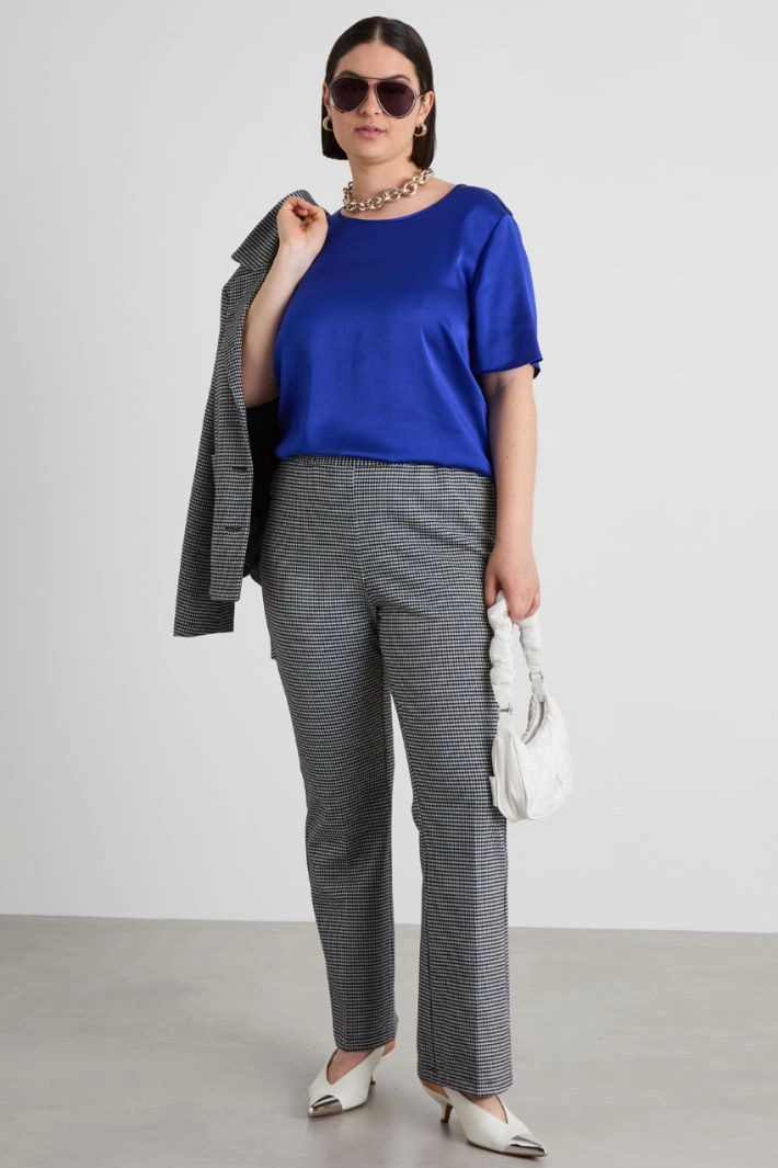 Jacquard jersey trousers - BLACK WHITE