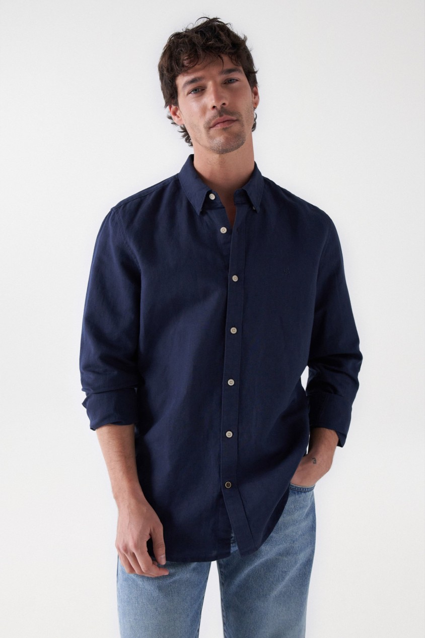 SHIRT WITH LINEN BLEND