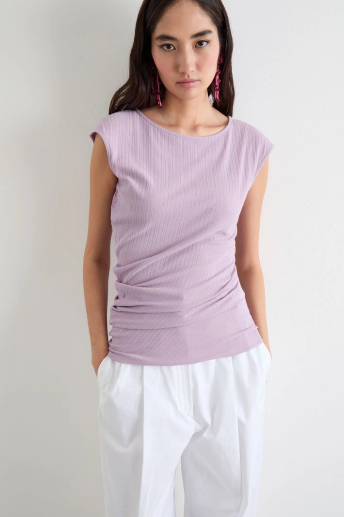 Draped T-shirt - LILAC