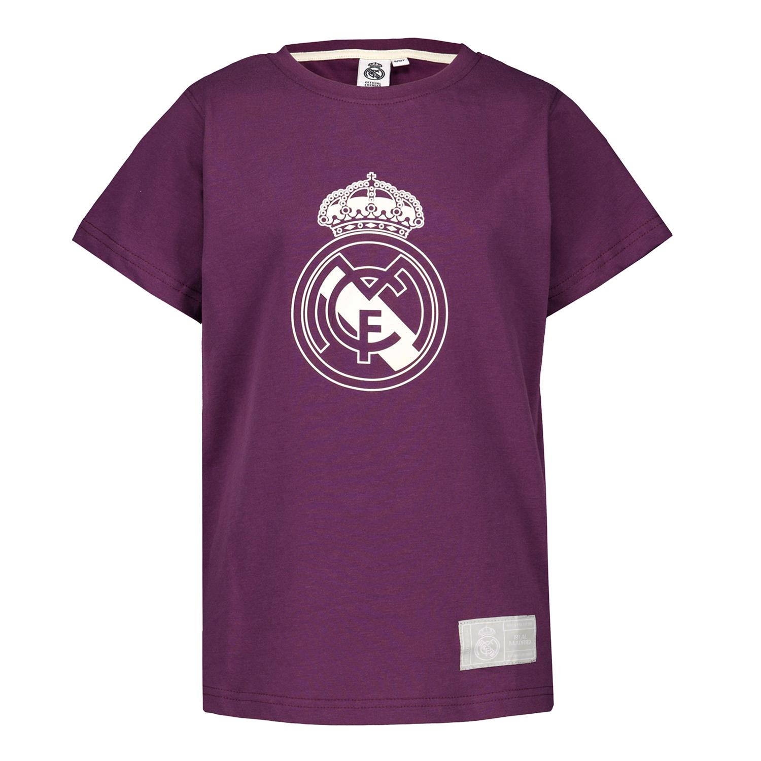 Kids Color Crest T-Shirt Purple Real Madrid