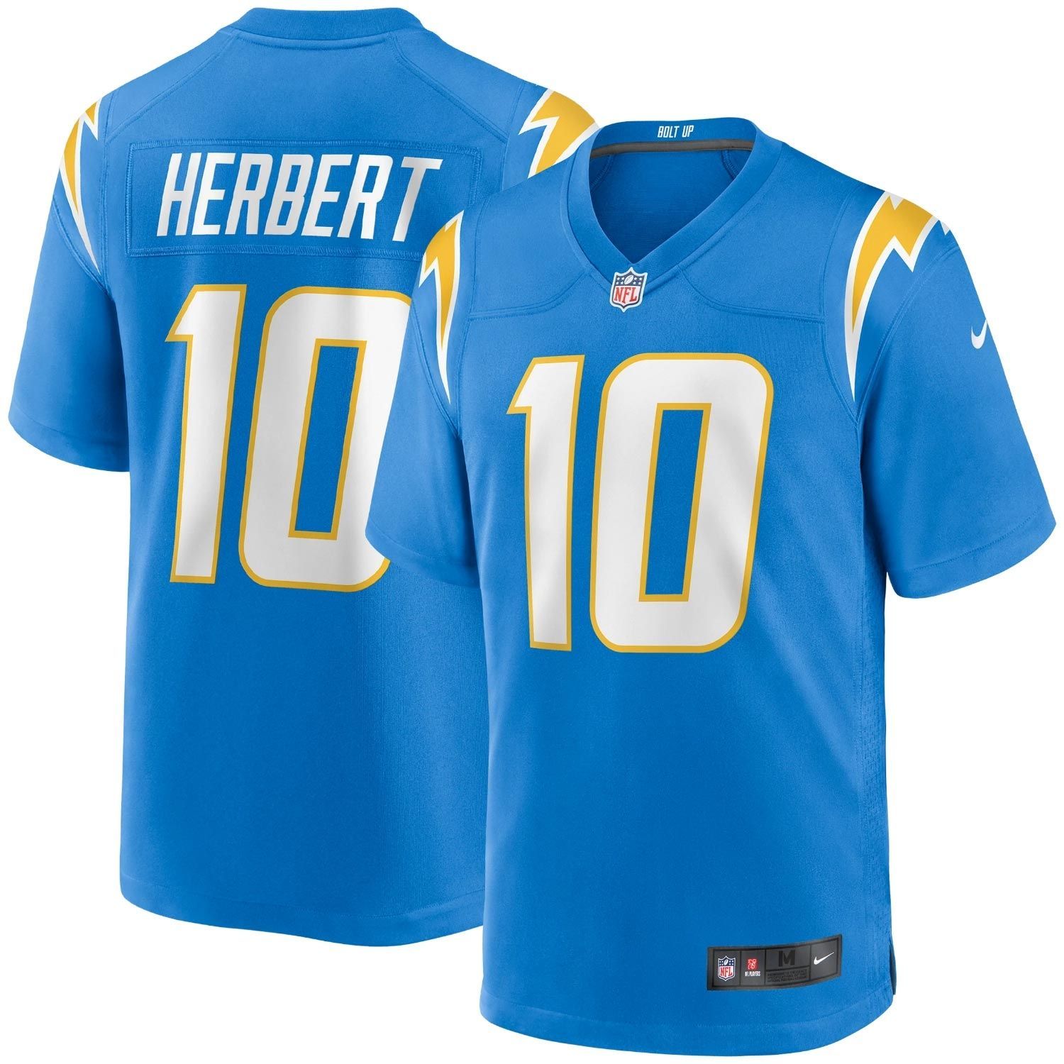 Justin Herbert #10 Los Angeles Chargers Nike Game NFL Jersey Powder Blue