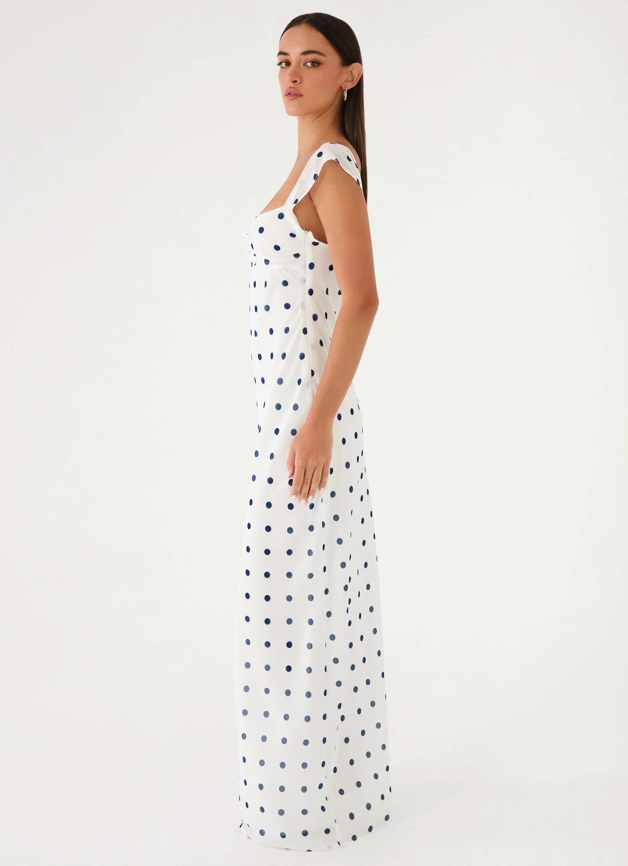 Roma Notte Maxi Dress - Porcelain Blue Polka Dot