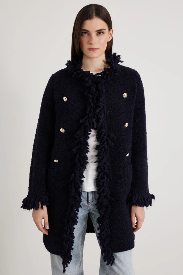 Boucle knit jacket - NIGHT BLUE