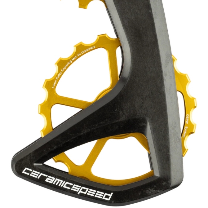 CeramicSpeed OSPW RS Derailleur Pulley System - 5-Spoke | for SRAM RED D1/E1 / Force D1 AXS V2 - gold