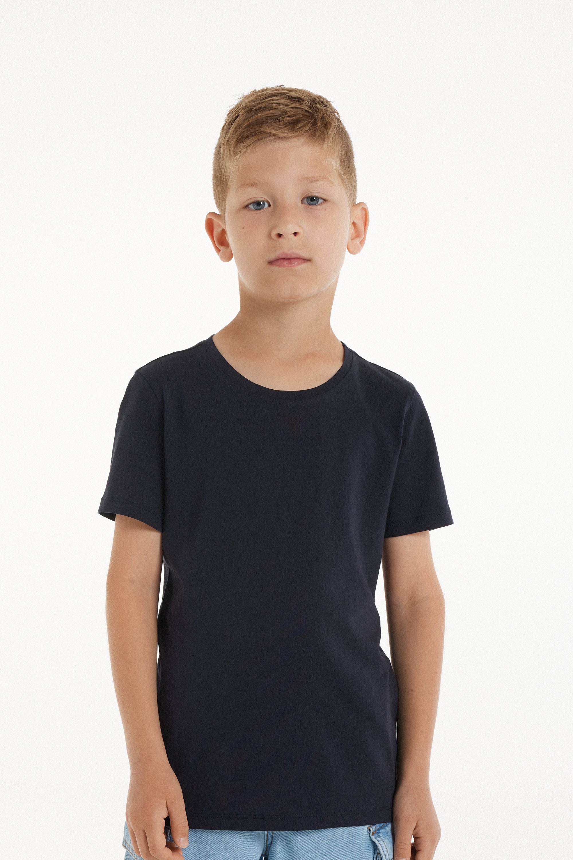 Unisex Kids’ 100% Cotton Basic T-shirt with Rounded Neck