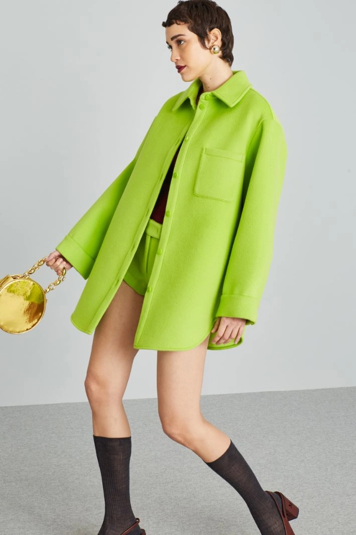 Oversized shirt-style jacket - LIME GREEN