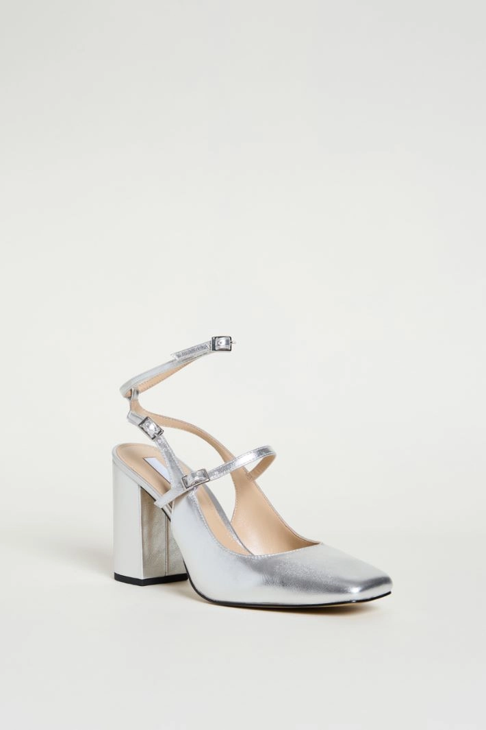 Double-strap Mary Janes - SILVER