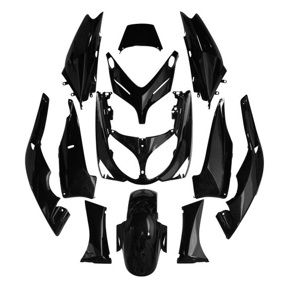 P2R glossy black fairing kit (12 pieces) maxi-scooter - BlackRef: 23587