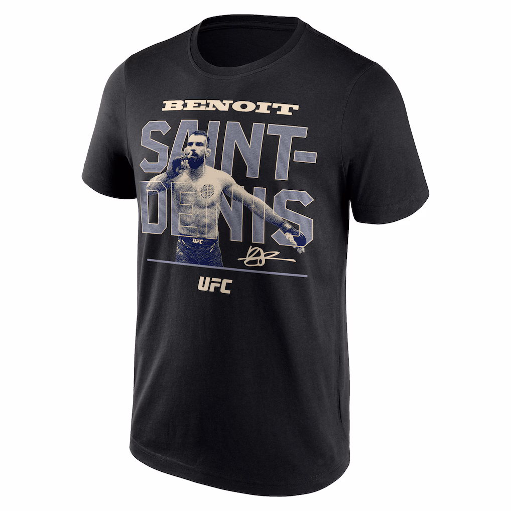 UFC Benoit Saint Denis Retro Bitmap T-Shirt - Black - Mens