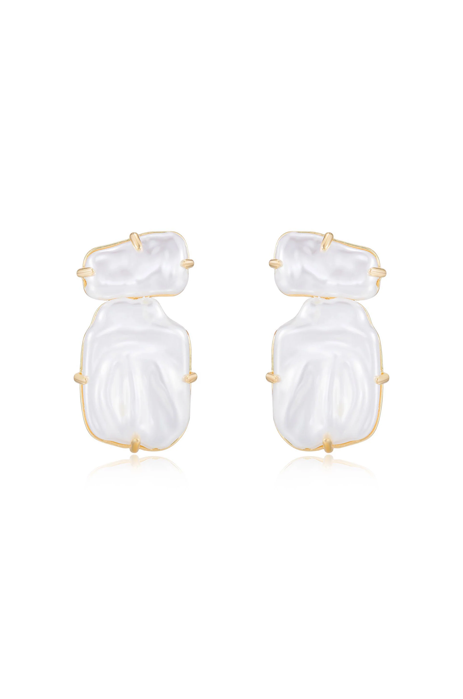 Edge of Water Double Pearl Earrings