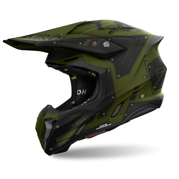 Casque cross Airoh TWIST 3 - MILLITARY 2024 - Noir / VertRef : AR1364