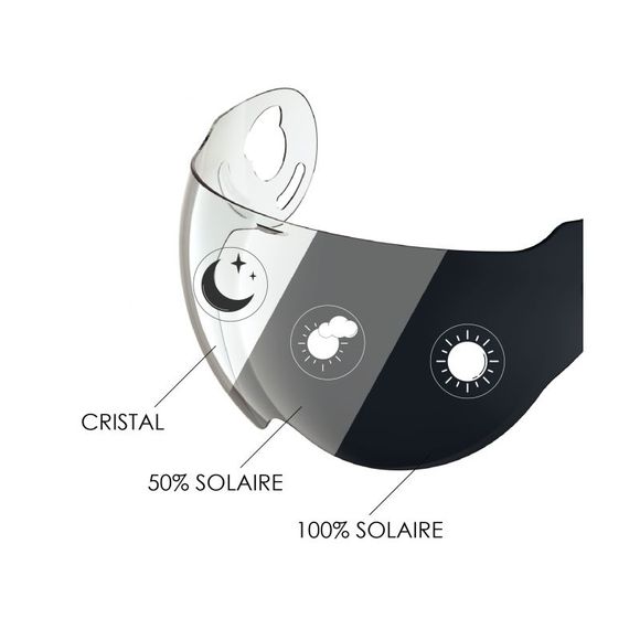 ROOF PHOTOCHROMIC helmet screen - RO9 BOXXER / BOXXER CARBON / BOXXER 2 / BOXXER 2 CARBON / ROADSTER - Colorless / BlackRef: RO0369 / 61209700